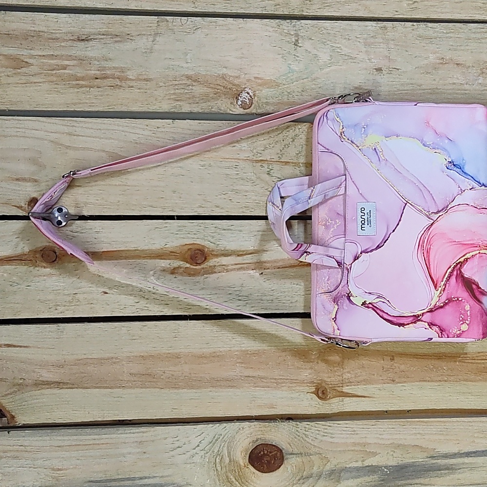 Mosiso Lap Top Shoulder Bag Pink Marble - Picture 3 of 7